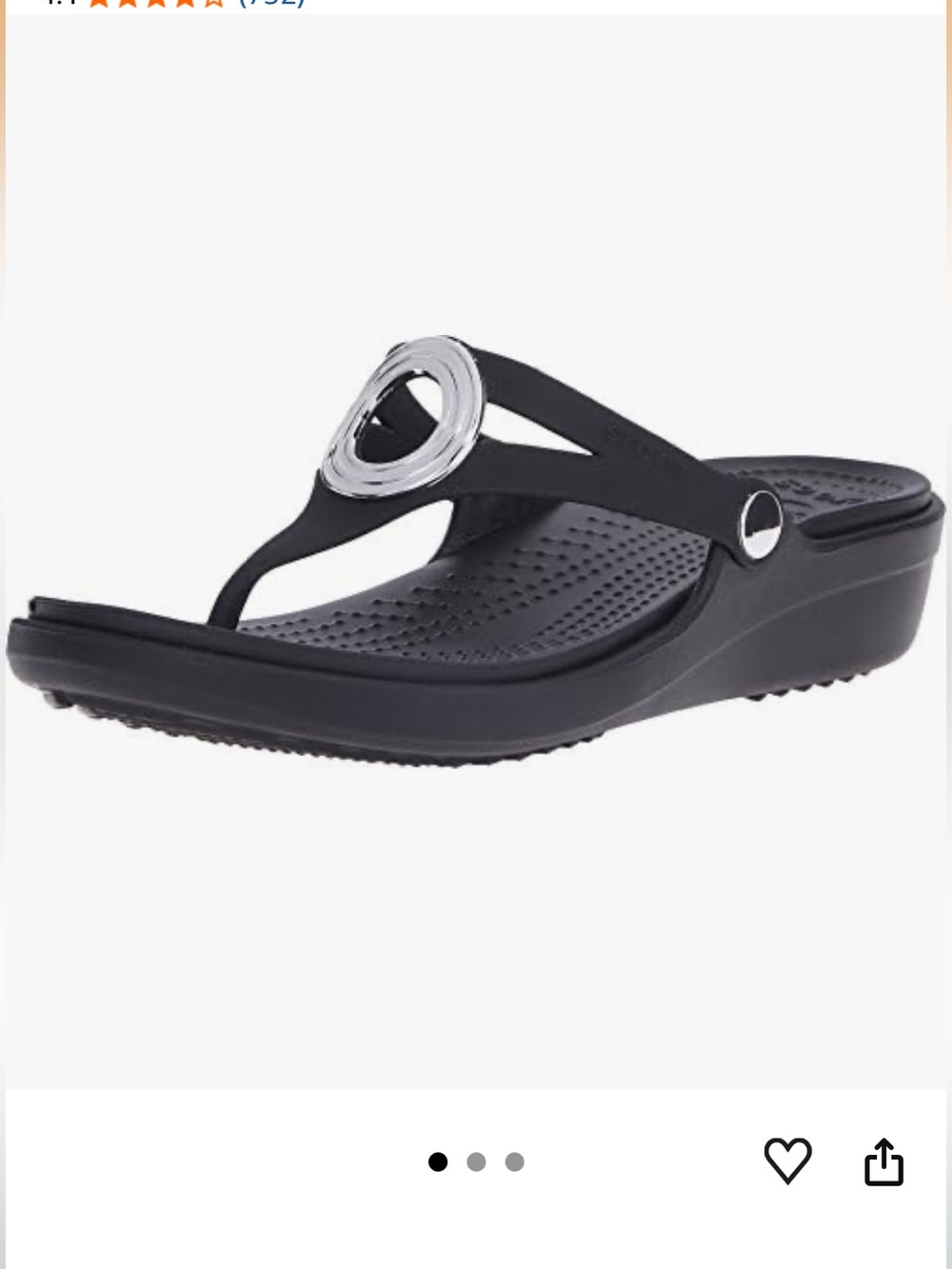 Crocs Sanrah Wedge Heel Sandals Flip Flops Size 7 Black